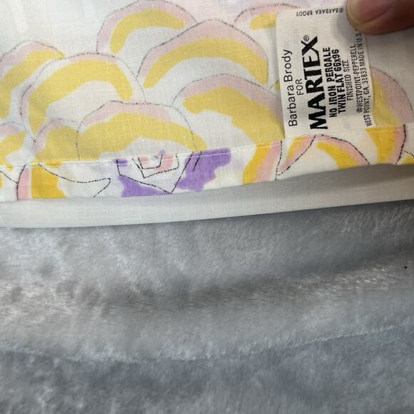 Barbara Brody For Martex Twin Flat Floral Percale Flat Bed Sheet Bright Color - Picture 6 of 7